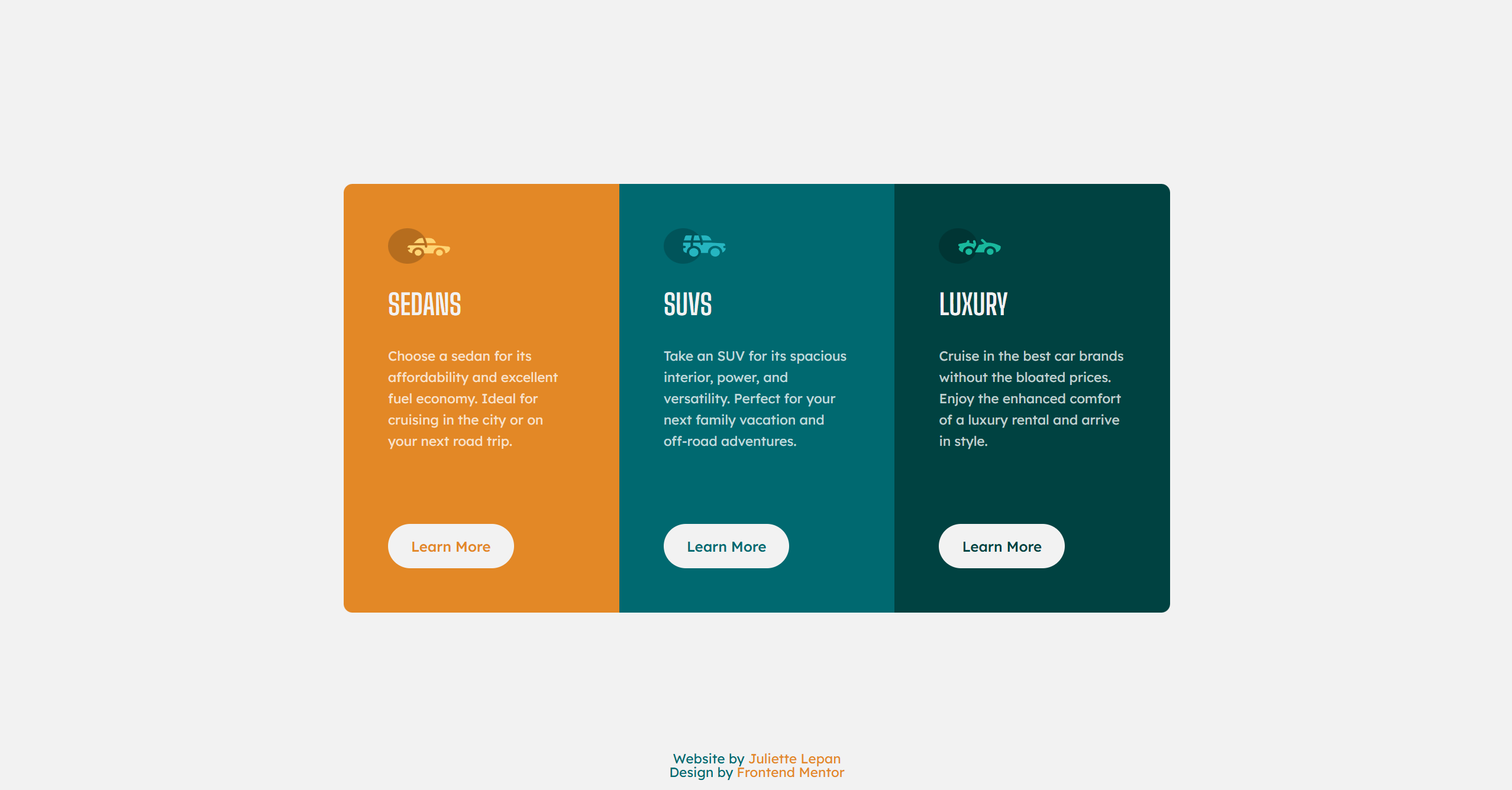 prévisualisation du projet 3 column preview card component