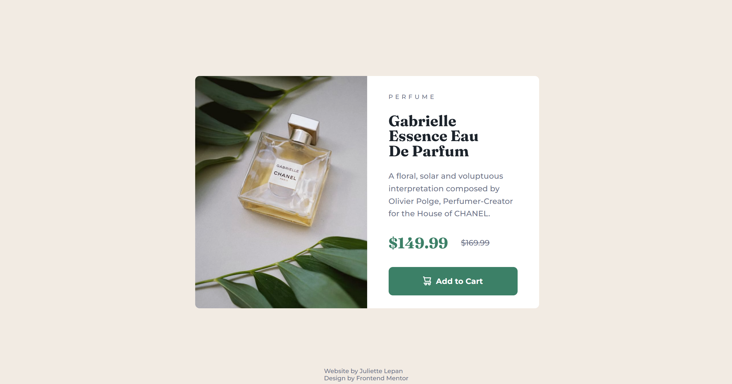 prévisualisation du projet Product preview card component