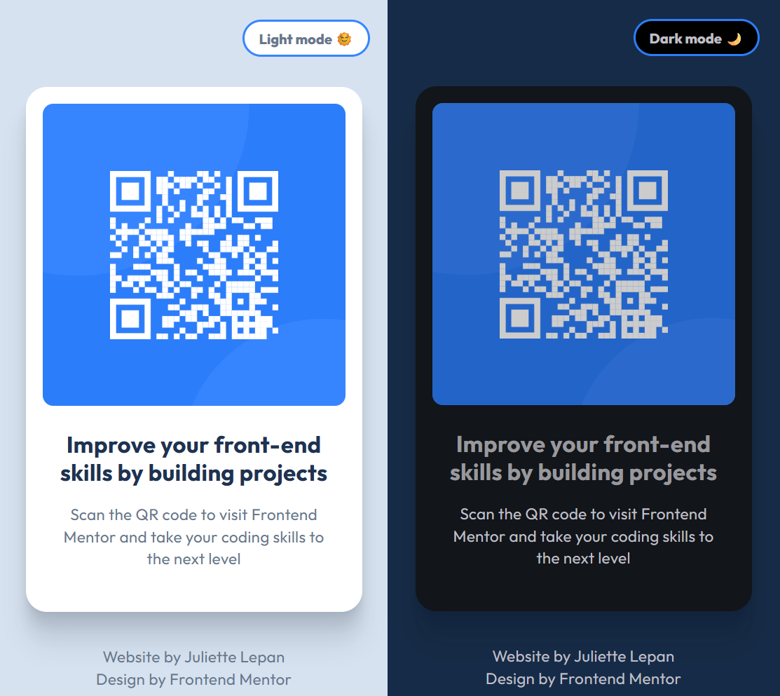 prévisualisation du projet QR code component