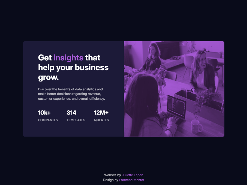 prévisualisation du projet stats preview card component